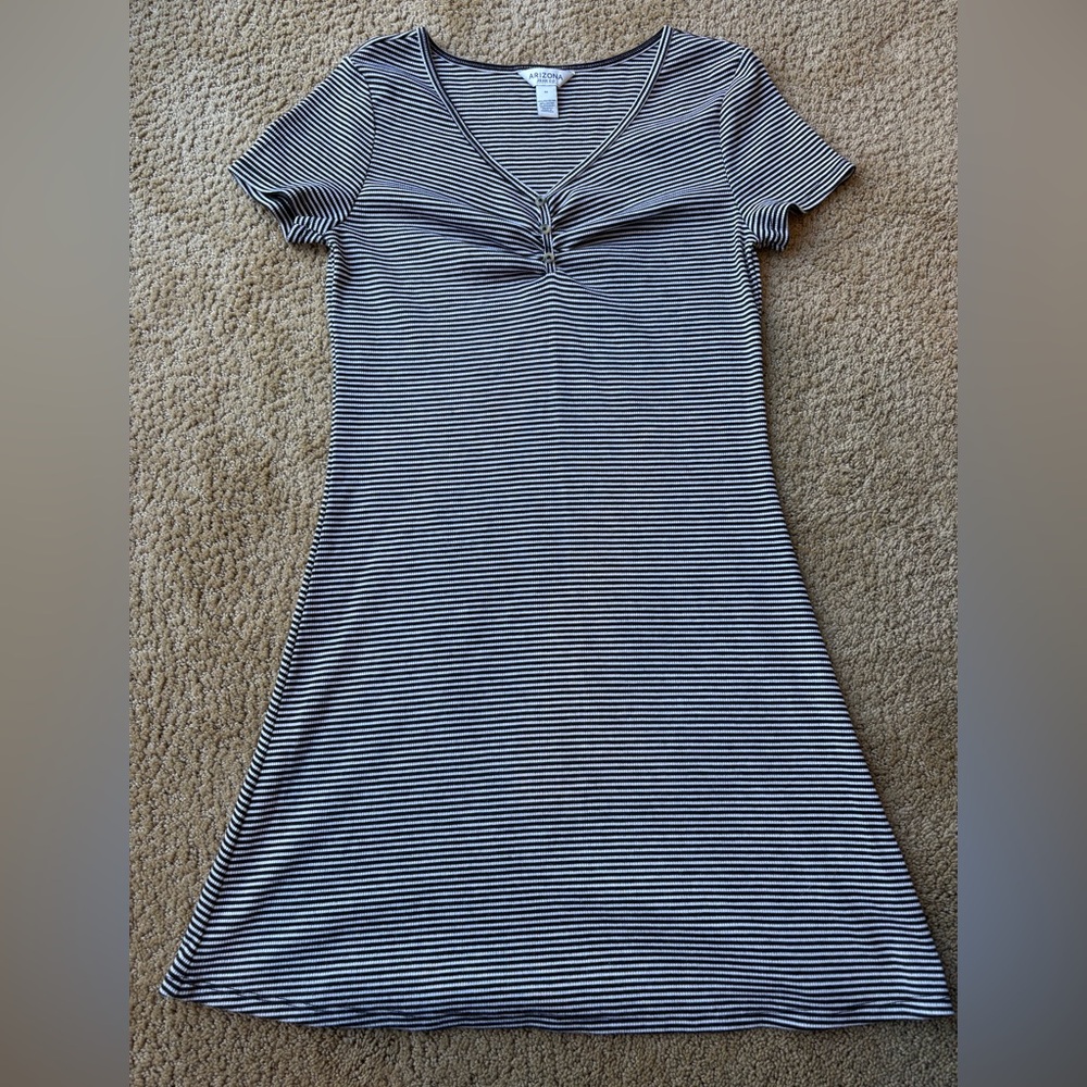 Arizona Jean Company Black and White Striped Mini Dress